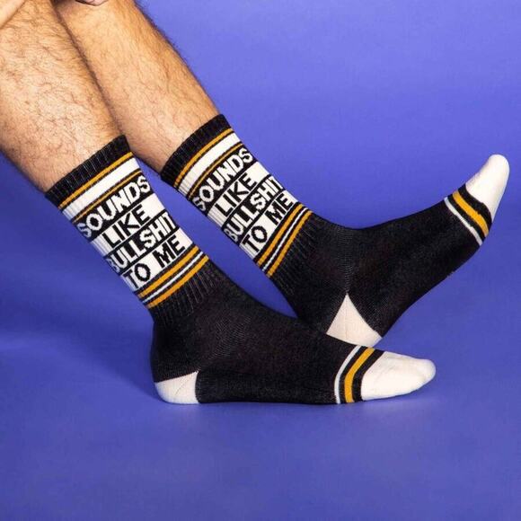 SOUNDS LIKE BULLSHIT TO ME Socks Gumball Poodle Unisex Ribbed Gym Crew Socks NEW - Picture 2 of 11